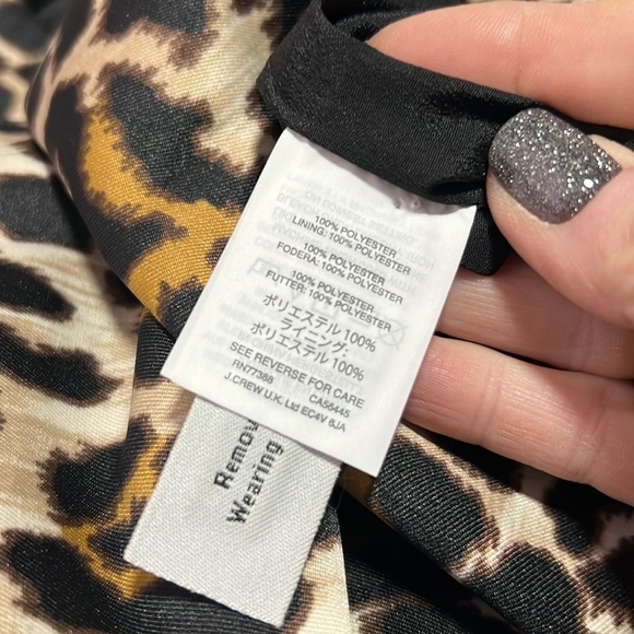 J. Crew NWT Leopard Print Sleeveless A-Line Shift Dress Size 2 - Picture 10 of 11